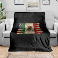 American Mexican Flag Throw Blanket Mexico Heritage Mexican Roots - Wonder Print Shop