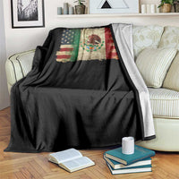 American Mexican Flag Throw Blanket Mexico Heritage Mexican Roots - Wonder Print Shop