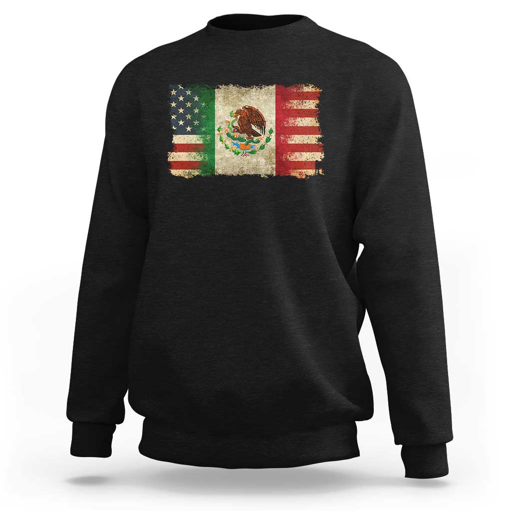 American Mexican Flag Sweatshirt Mexico Heritage Mexican Roots - Wonder Print Shop