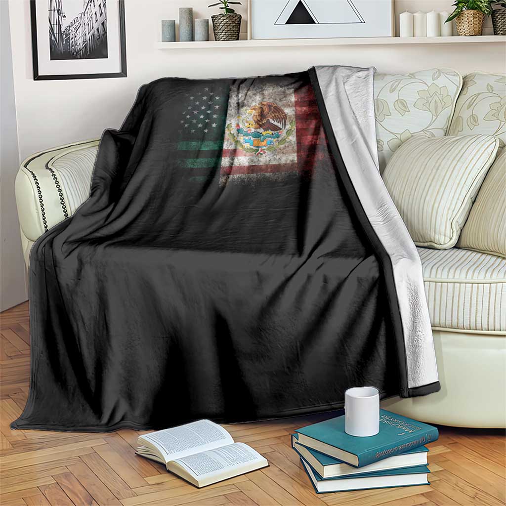 Vintage Mexican Flag Throw Blanket Eagle Mexico Heritage Mexican Roots - Wonder Print Shop