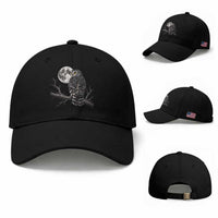 Owl Full Moon Graphic Baseball Cap Vintage Dark Academia Bird