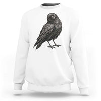 Winking Raven Crow Sweatshirt Vintage Dark Academia Funny Bird Graphic