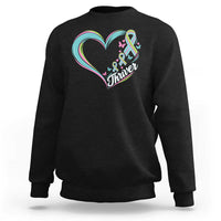 Metastatic Breast Cancer Thriver Sweatshirt Heart Ribbon Graphic