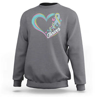Metastatic Breast Cancer Thriver Sweatshirt Heart Ribbon Graphic