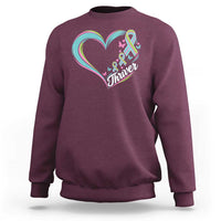 Metastatic Breast Cancer Thriver Sweatshirt Heart Ribbon Graphic