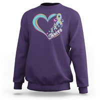 Metastatic Breast Cancer Thriver Sweatshirt Heart Ribbon Graphic