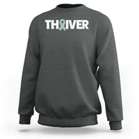 Metastatic Breast Cancer Thriver Sweatshirt Minimalist Ribbon Graphic