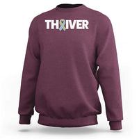Metastatic Breast Cancer Thriver Sweatshirt Minimalist Ribbon Graphic