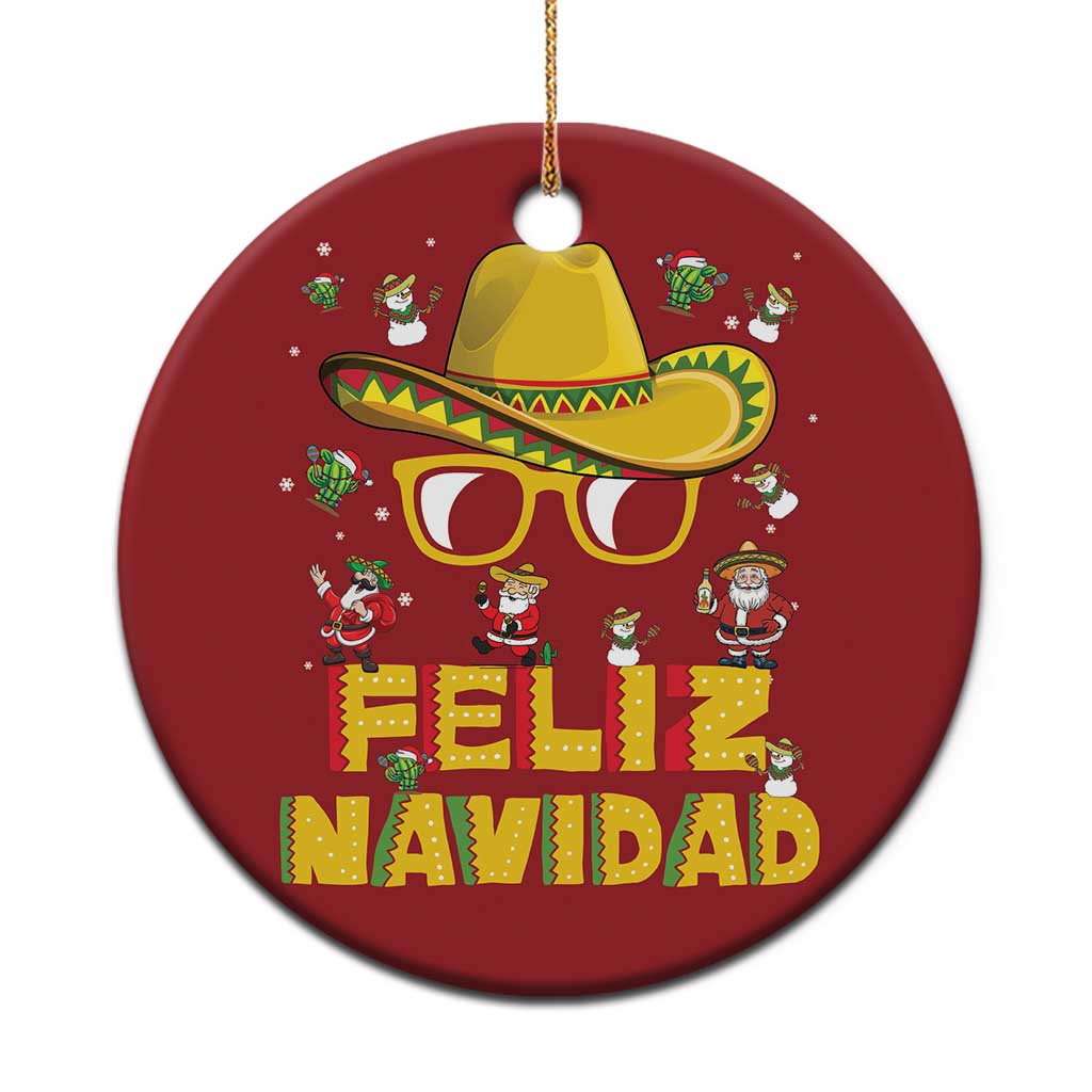 Mexico Xmas Christmas Ornament Feliz Navidad Sombrero - Wonder Print Shop