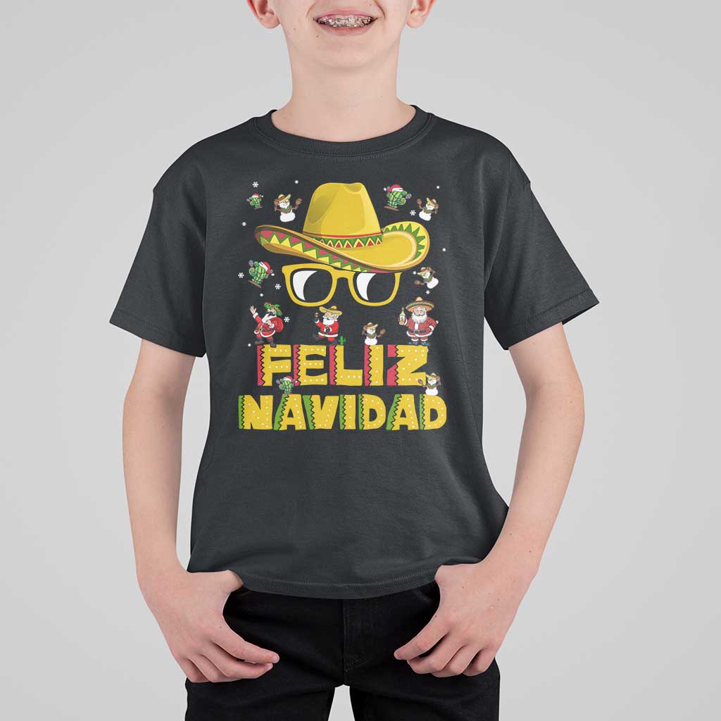 Mexico Christmas T Shirt For Kid Feliz Navidad Sombrero