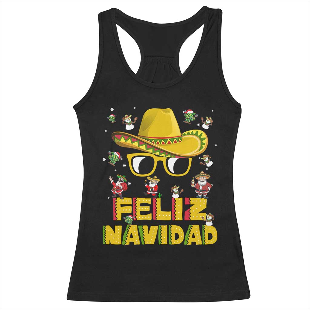 Mexico Christmas Racerback Tank Top Feliz Navidad Sombrero