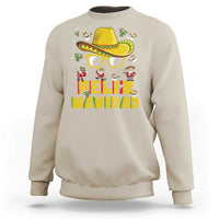 Sand Christmas sweatshirt with sombrero graphic and "FELIZ NAVIDAD" text