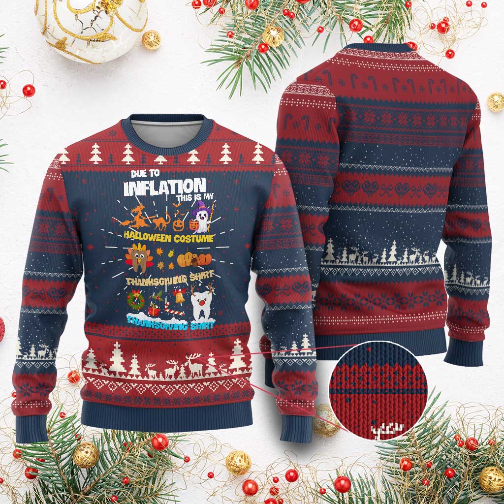 Teeth Christmas Knitted Sweatshirt My Spooky Halloween Thanksgiving Ugly Christmas Dentist Gift - Wonder Print Shop