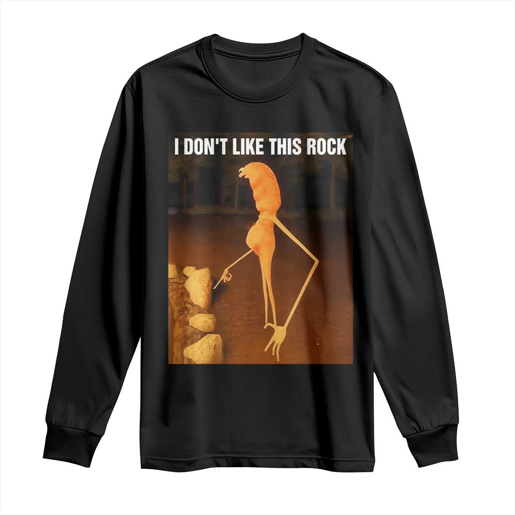 Marcus The Worm Christmas Long Sleeve Shirt I Don't Like This Rock Funny Meme - Wonder Print Shop