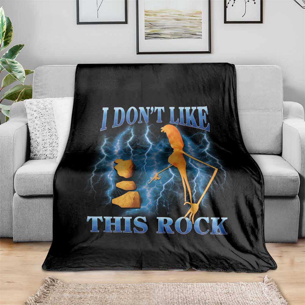 Funny Christmas Marcus The Worm Throw Blanket I Don't Like This Rock Brain Rot - Wonder Print Shop