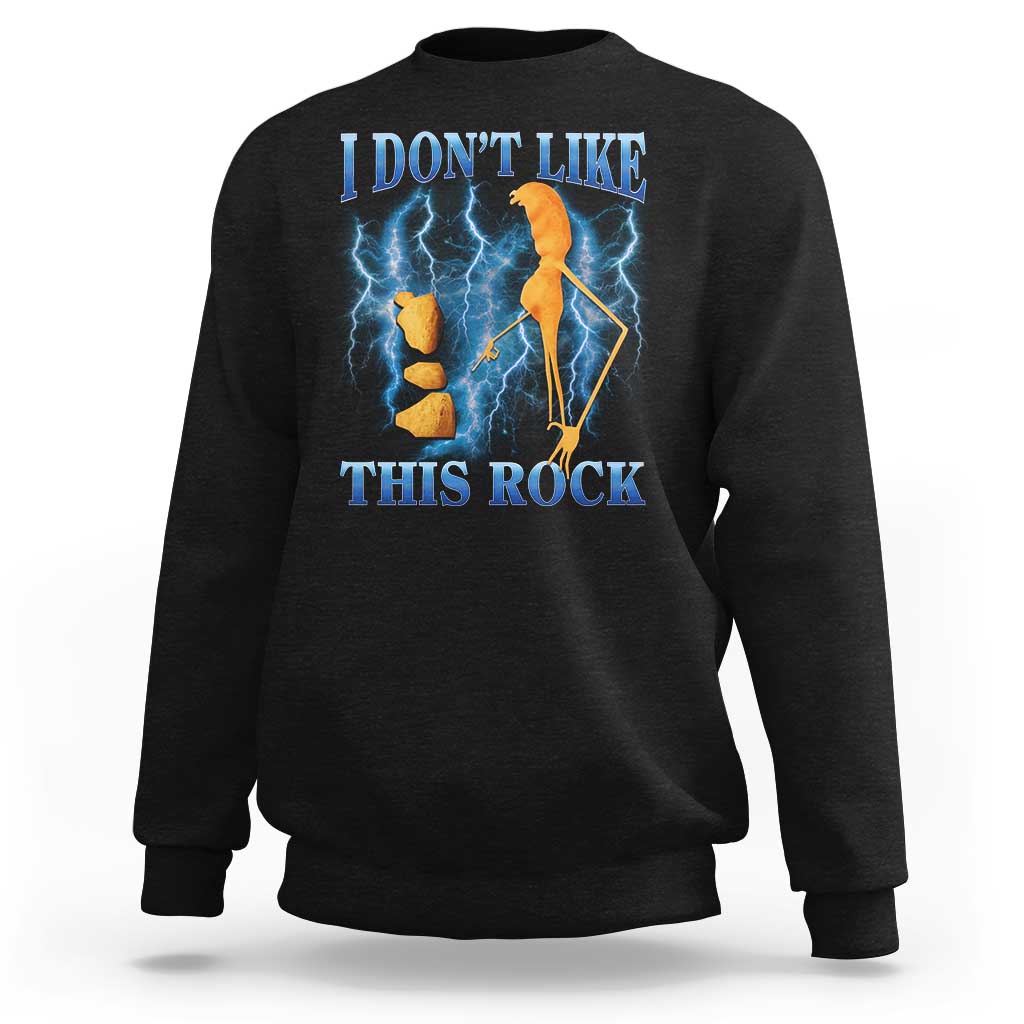 Funny Christmas Marcus The Worm Sweatshirt I Don't Like This Rock Brain Rot - Wonder Print Shop
