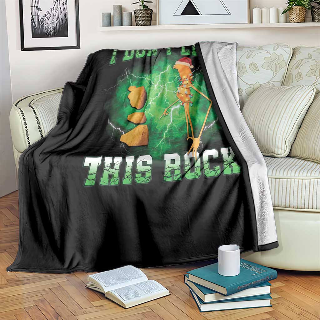 Funny Marcus The Worm Throw Blanket I Don't Like This Rock Brain Rot - Wonder Print Shop