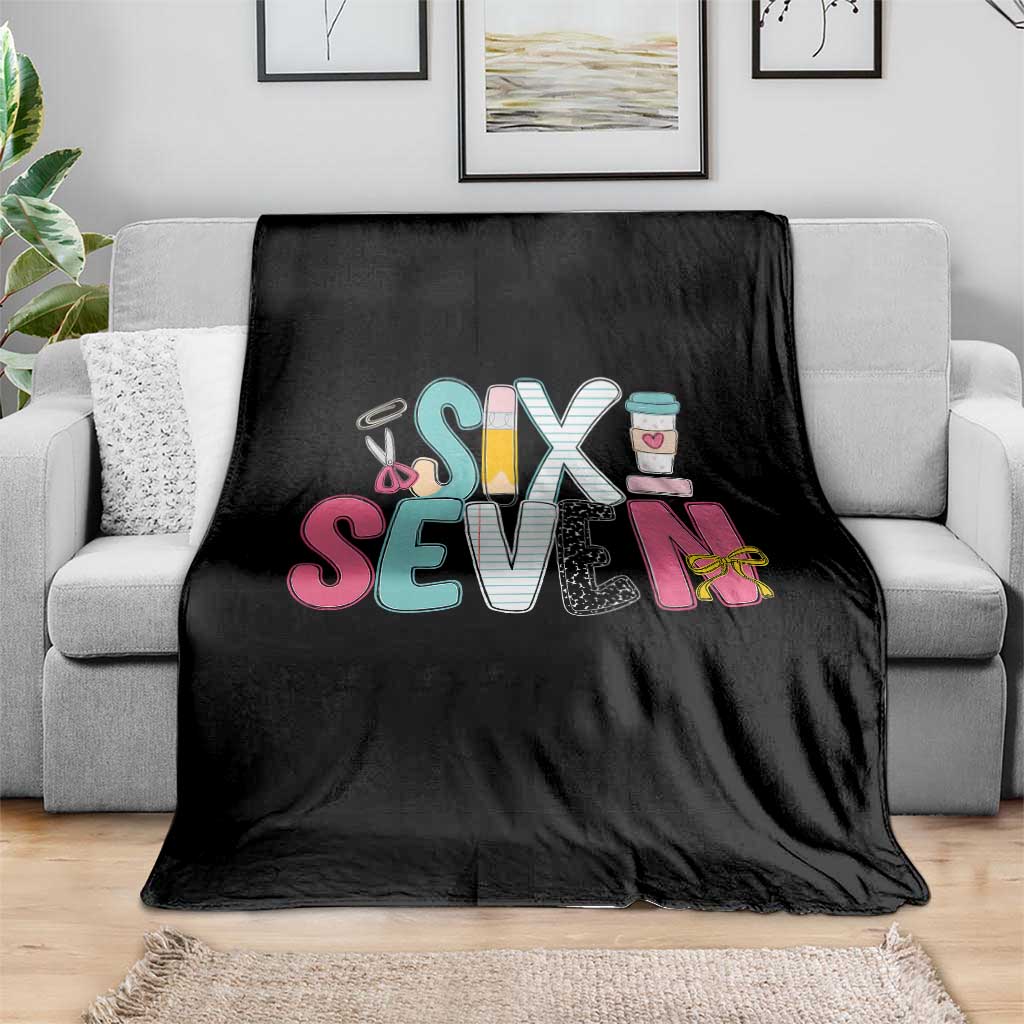 Funny Teacher Six Seven Throw Blanket 6 7 Meme - Wonder Print Shop