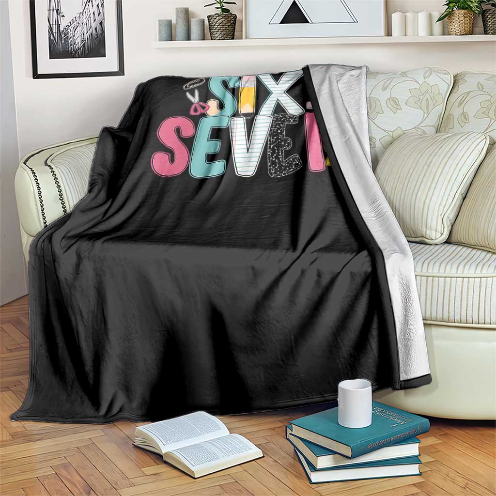 Funny Teacher Six Seven Throw Blanket 6 7 Meme - Wonder Print Shop