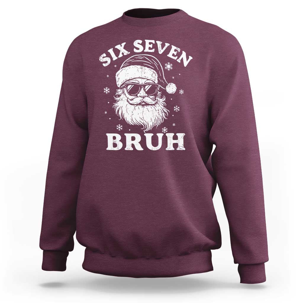 67 Christmas Six Seven Bruh Sweatshirt Funny Santa 6 7 Meme - Wonder Print Shop
