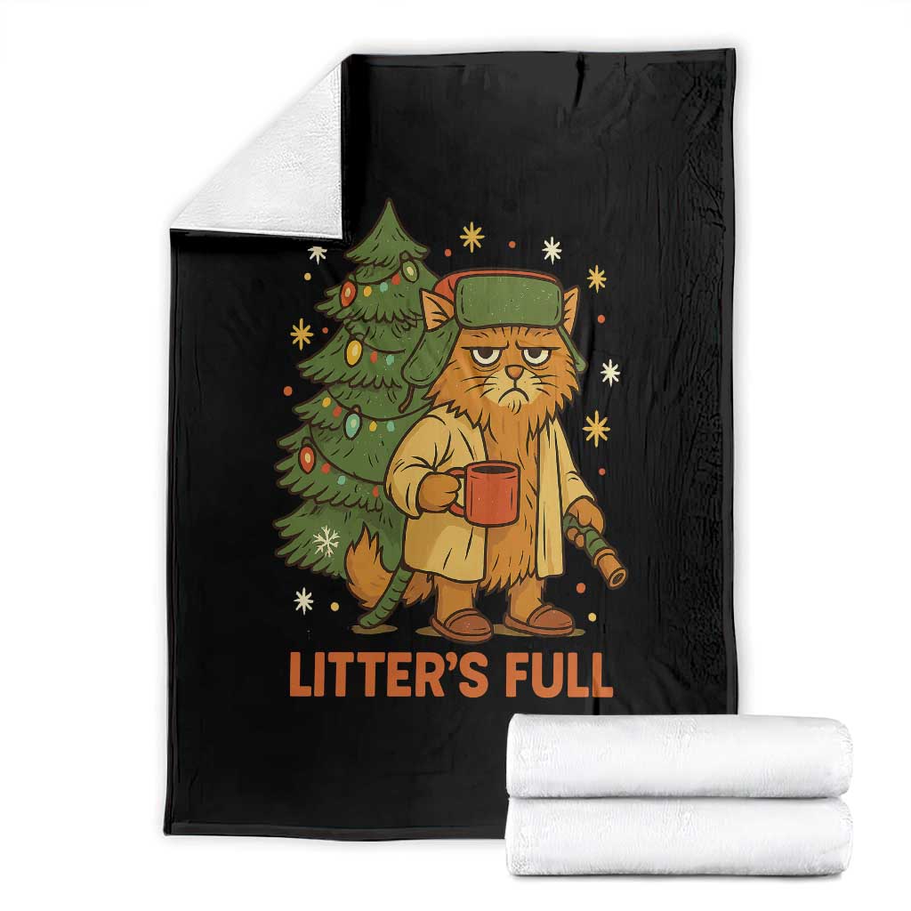 Litters Full Throw Blanket Funny Christmas Vacation Cat - Wonder Print Shop