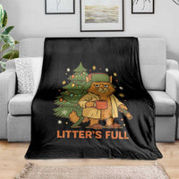 Litters Full Throw Blanket Funny Christmas Vacation Cat - Wonder Print Shop