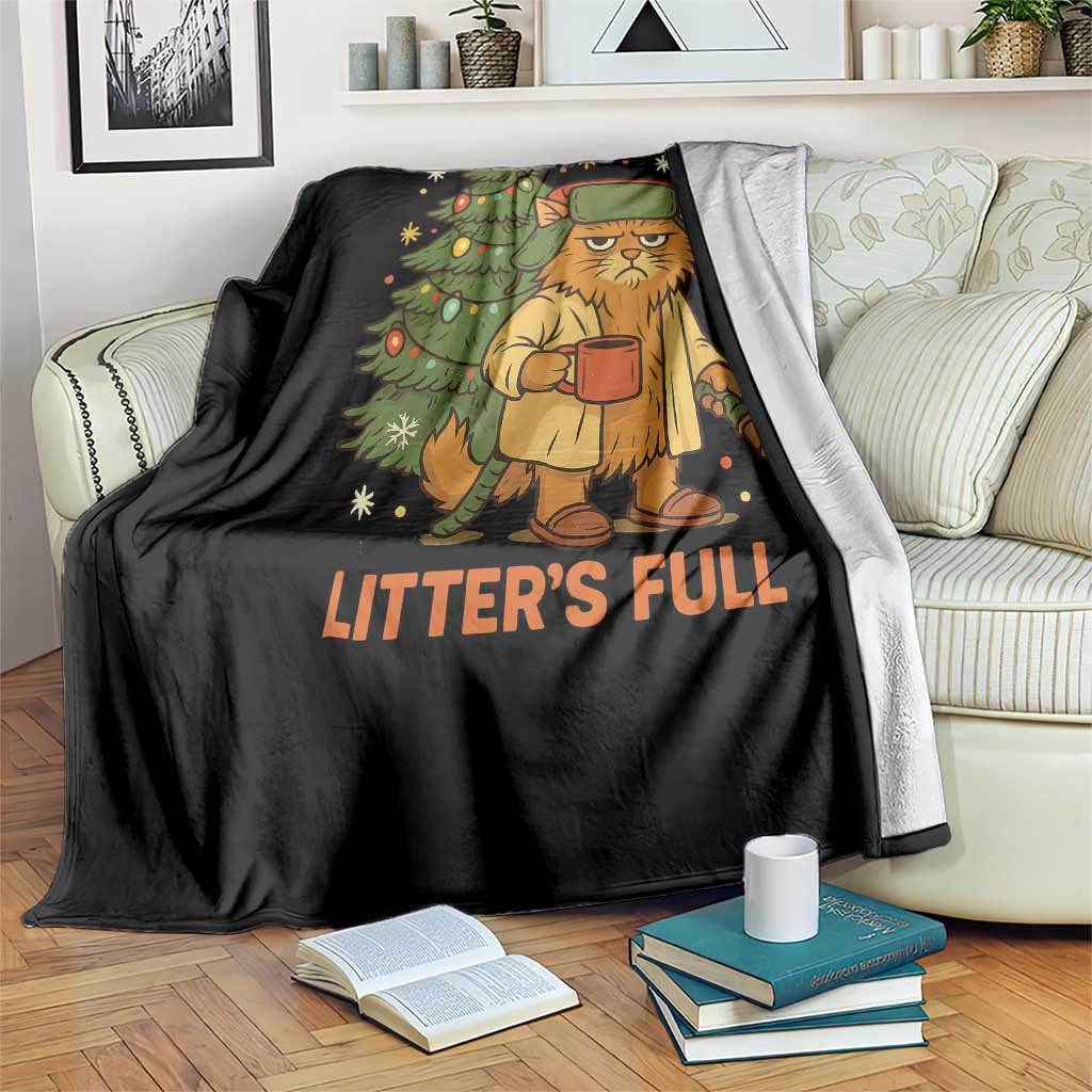 Litters Full Throw Blanket Funny Christmas Vacation Cat - Wonder Print Shop