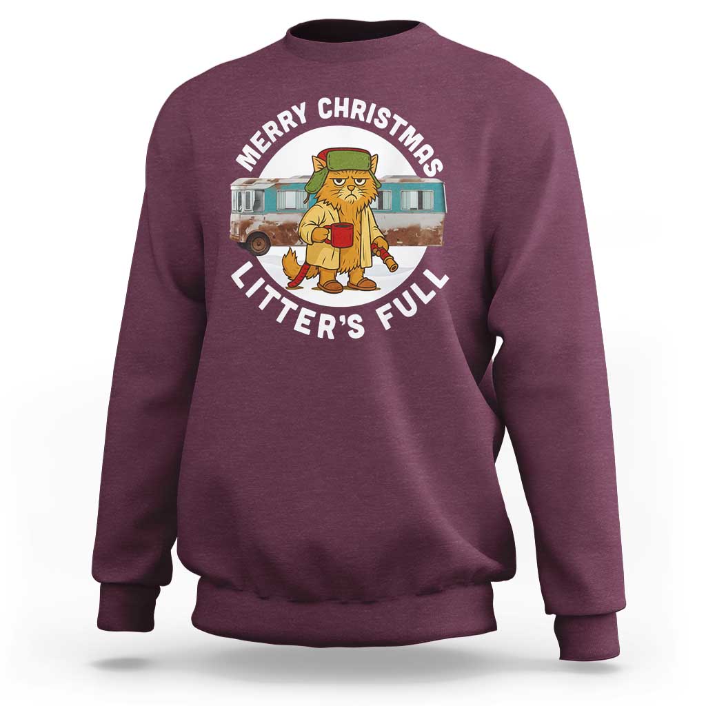 Merry Christmas Litters Full Sweatshirt Funny Christmas Vacation Cat - Wonder Print Shop