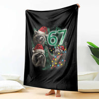 Funny Christmas 67 Meme Racoon Throw Blanket Howling at The Moon - Wonder Print Shop