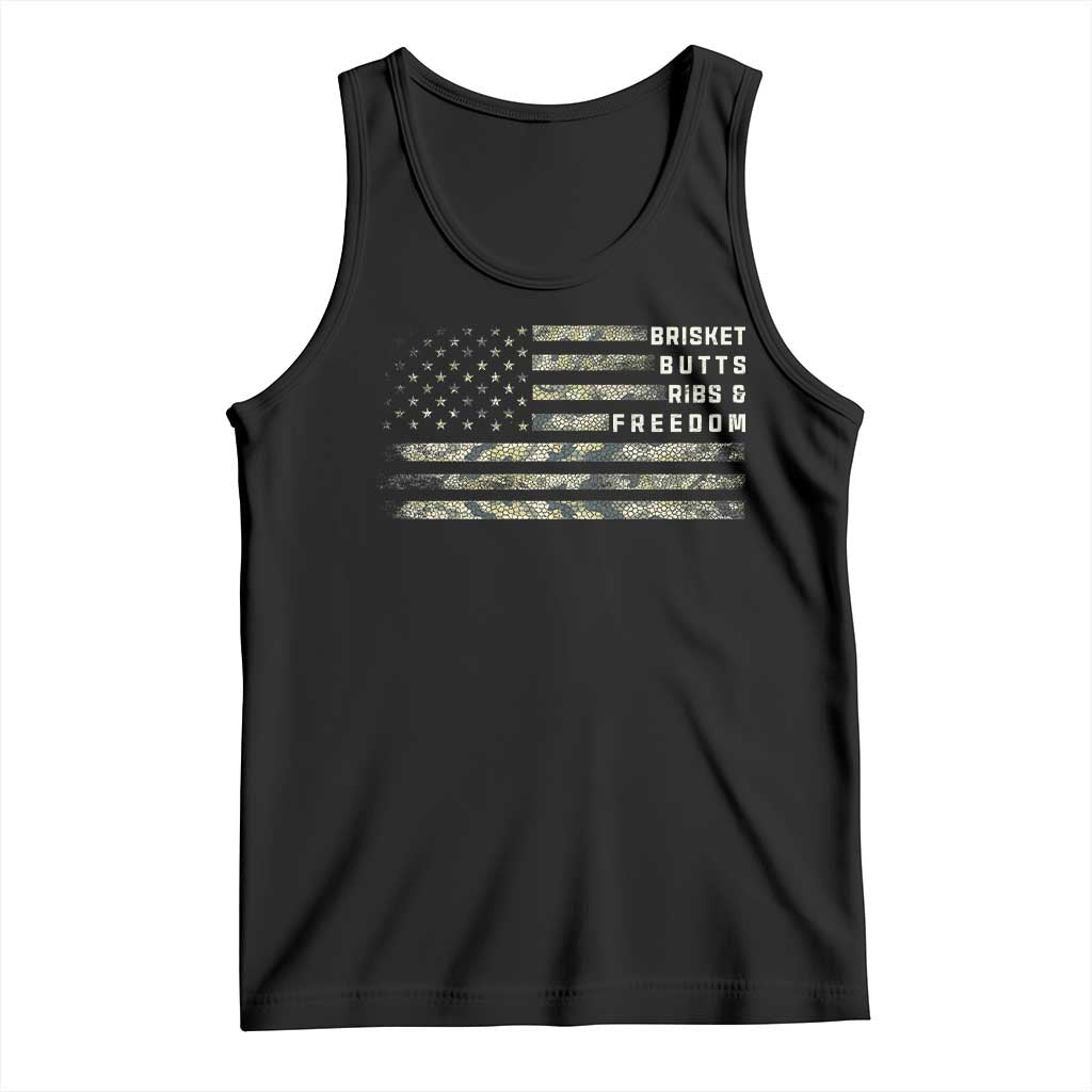 BBQ Tank Top Grilling Gifts For Grill Dad Meat Smoker Grill Camo Flag