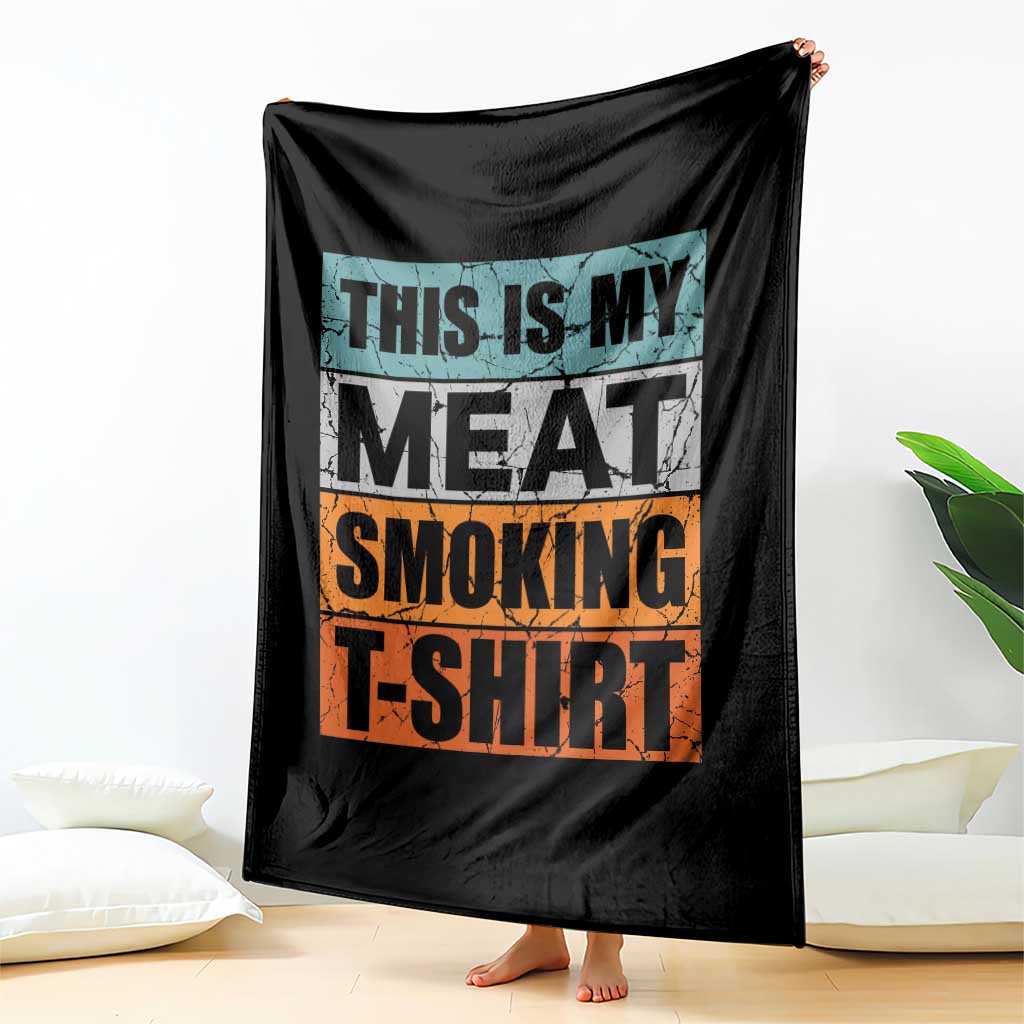 Retro BBQ Smoker This is My Meat Smoking Throw Blanket - Wonder Print Shop