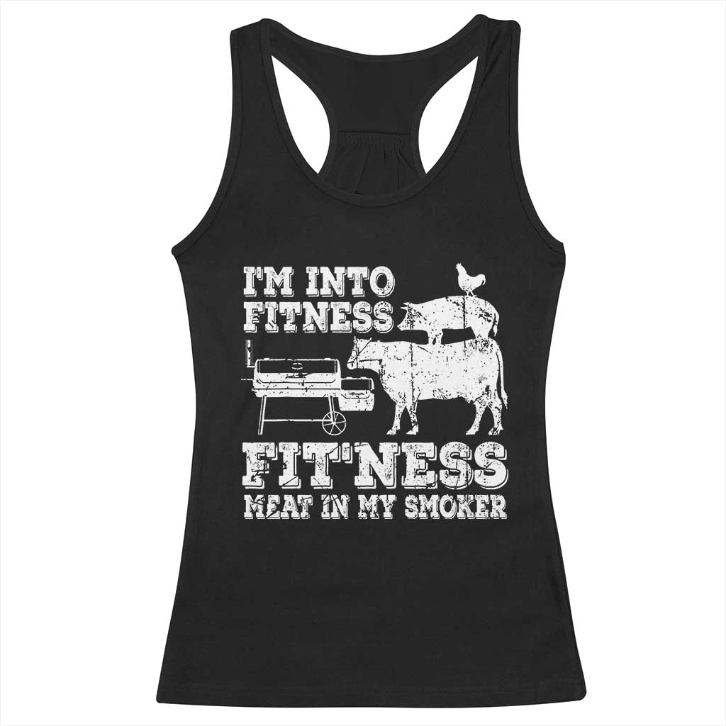 Funny BBQ Racerback Tank Top Meat Smoking Barbeque Griller Grilling Gifts