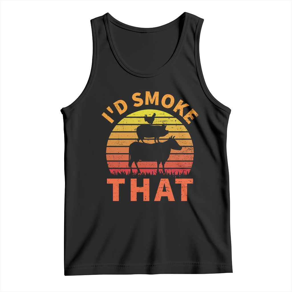 Funny BBQ Tank Top I'd Smoke That Barbecue Retro Grilling Gifts