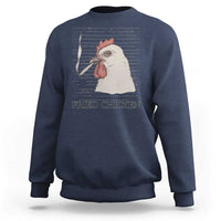 Navy crewneck sweatshirt with chicken graphic and 'Fried Chicken' text