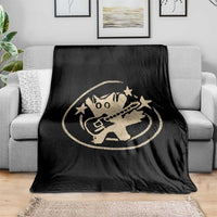 90s Y2K Scary Cat Throw Blanket Scared Under Starry Tail Cat Playing Guitar - Wonder Print Shop