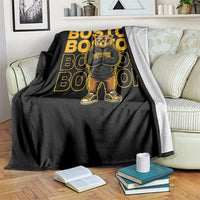 Retro Boston Ice Hockey Throw Blanket Fear The Bear