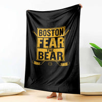 Boston Ice Hockey Throw Blanket Fear The Bear