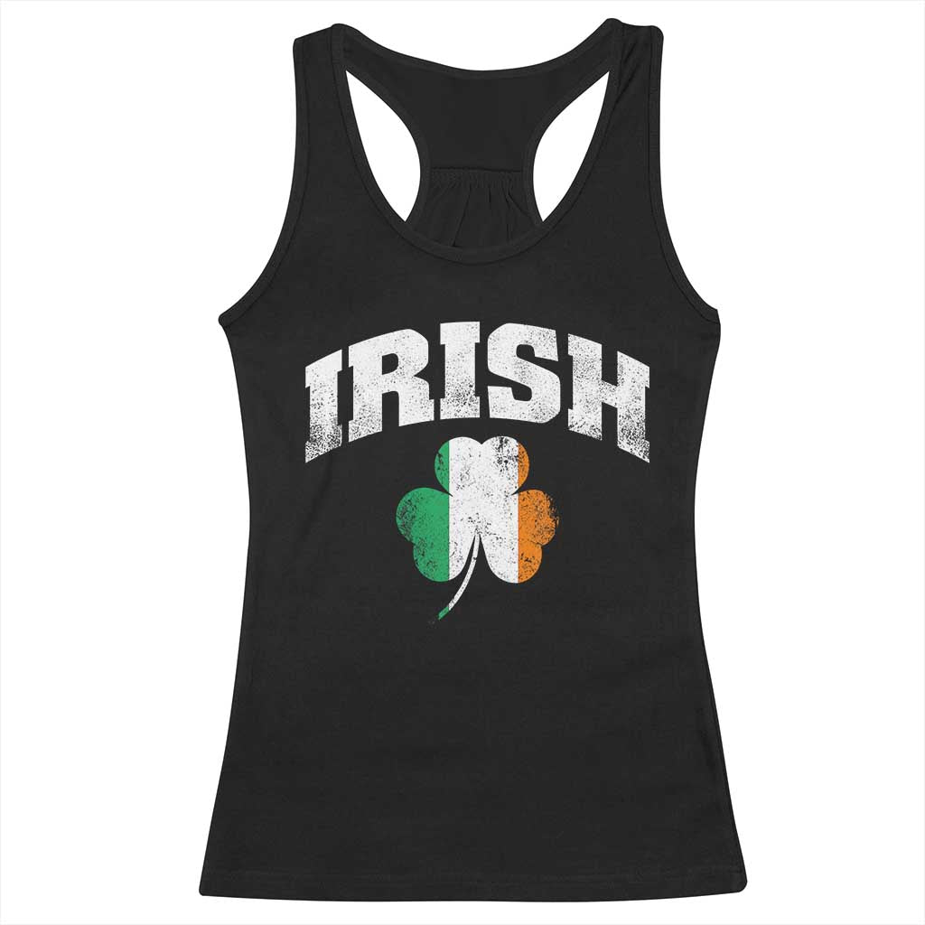 Irish Racerback Tank Top Vintage St Patricks Day Ireland Flag Shamrock Clover