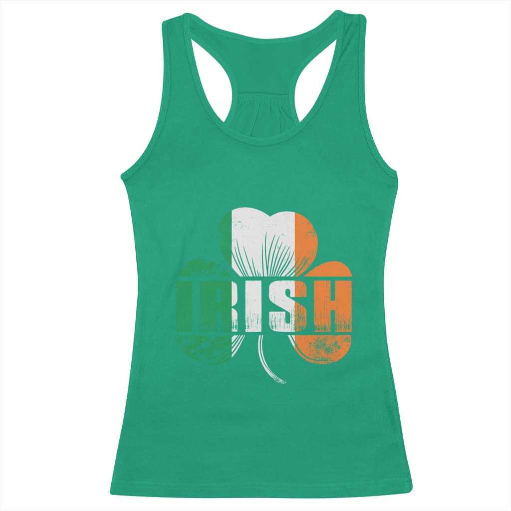 Irish St Patricks Day Shamrock Racerback Tank Top Retro Clover Ireland Flag Lucky Gifts