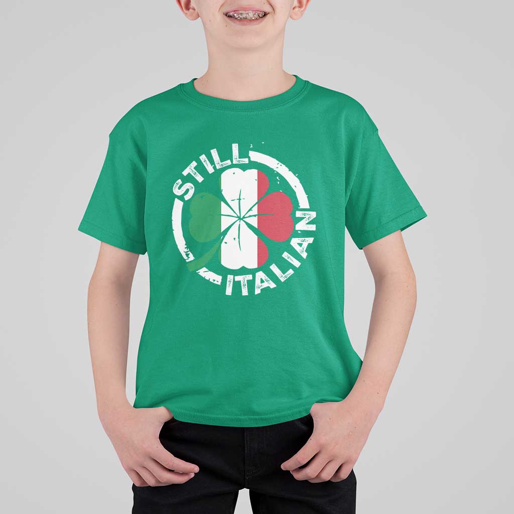 Funny Italian St Patrick's Day T Shirt For Kid Lucky Shamrock Italy Flag