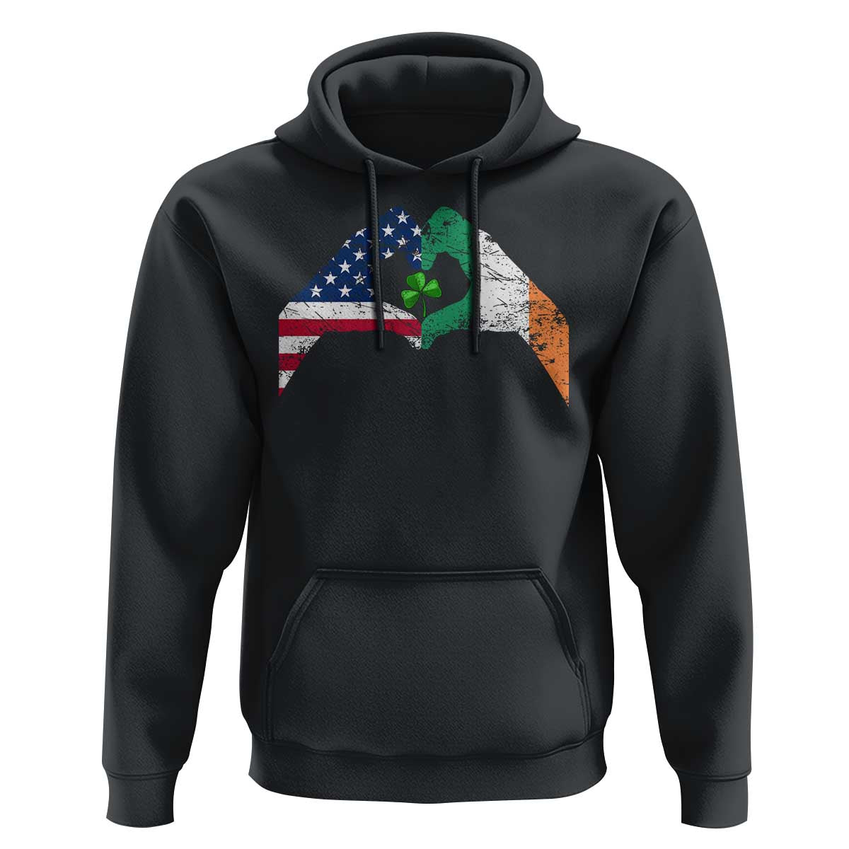 America Ireland Flag Hoodie Lucky Shamrock Vintage American Irish Roots