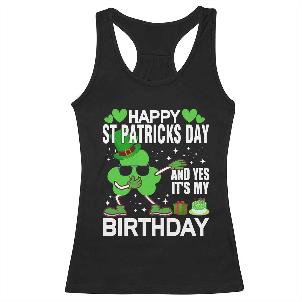 St Patricks Day Birthday Racerback Tank Top Born On Saint Paddys Irish Bday Gift