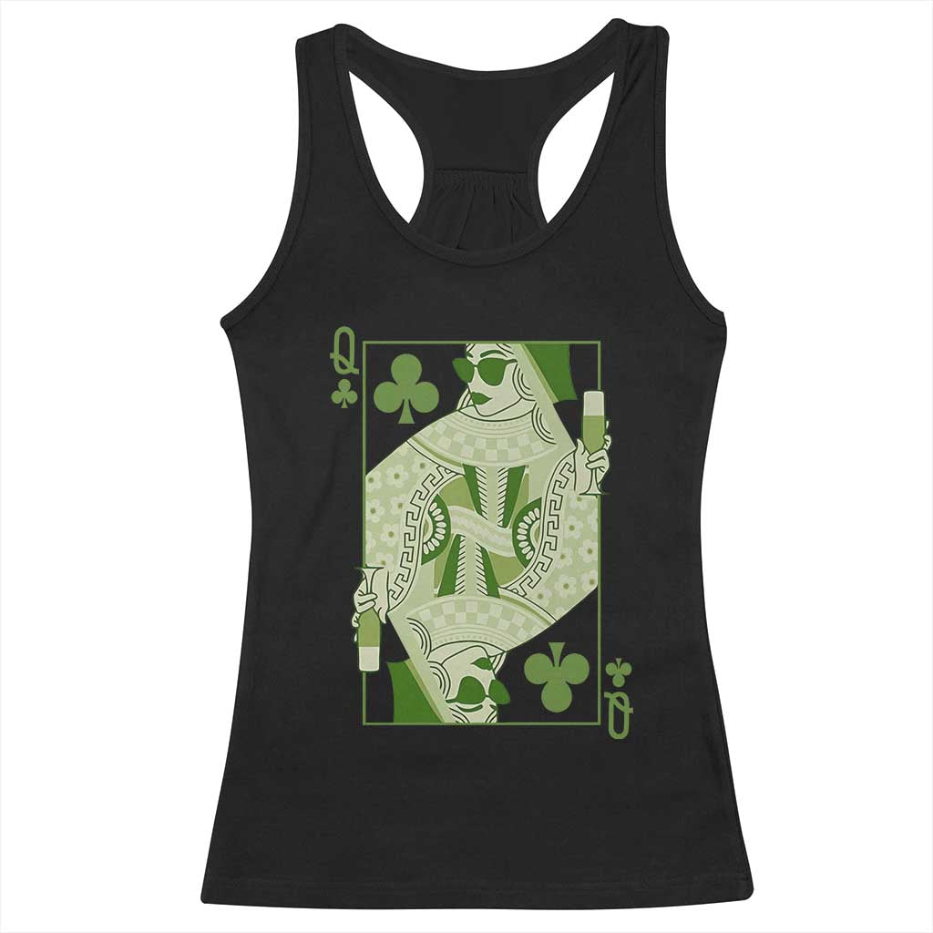 St. Patrick's Day Pub Racerback Tank Top Queen of Clubs Fun Green Pub