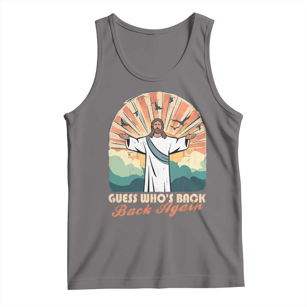 Funny Christian Easter Tank Top Guess Whos Back Jesus Religious - Wonder Print Shop