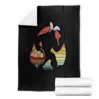 Bigfoot Easter Throw Blanket Bunny Sasquatch Eggs Retro - Wonder Print Shop