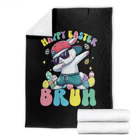 Bruh Easter Throw Blanket Funny Bunny Dab Rabbit Dance - Wonder Print Shop