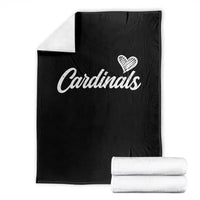 Cardinal Lovers Throw Blanket Vintage Script Heart Graphic