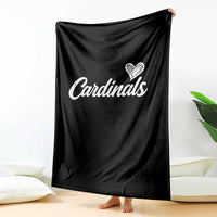 Cardinal Lovers Throw Blanket Vintage Script Heart Graphic