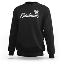 Cardinal Lovers Sweatshirt Vintage Script Heart Graphic