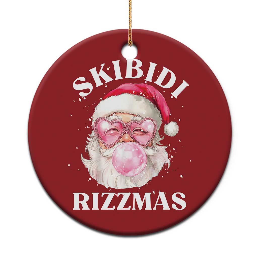 Skibidi Rizzmas Xmas Christmas Ornament Rizz Santa Pink Bubble Gum Funny Xmas Gen Alpha Girl Kids - Wonder Print Shop